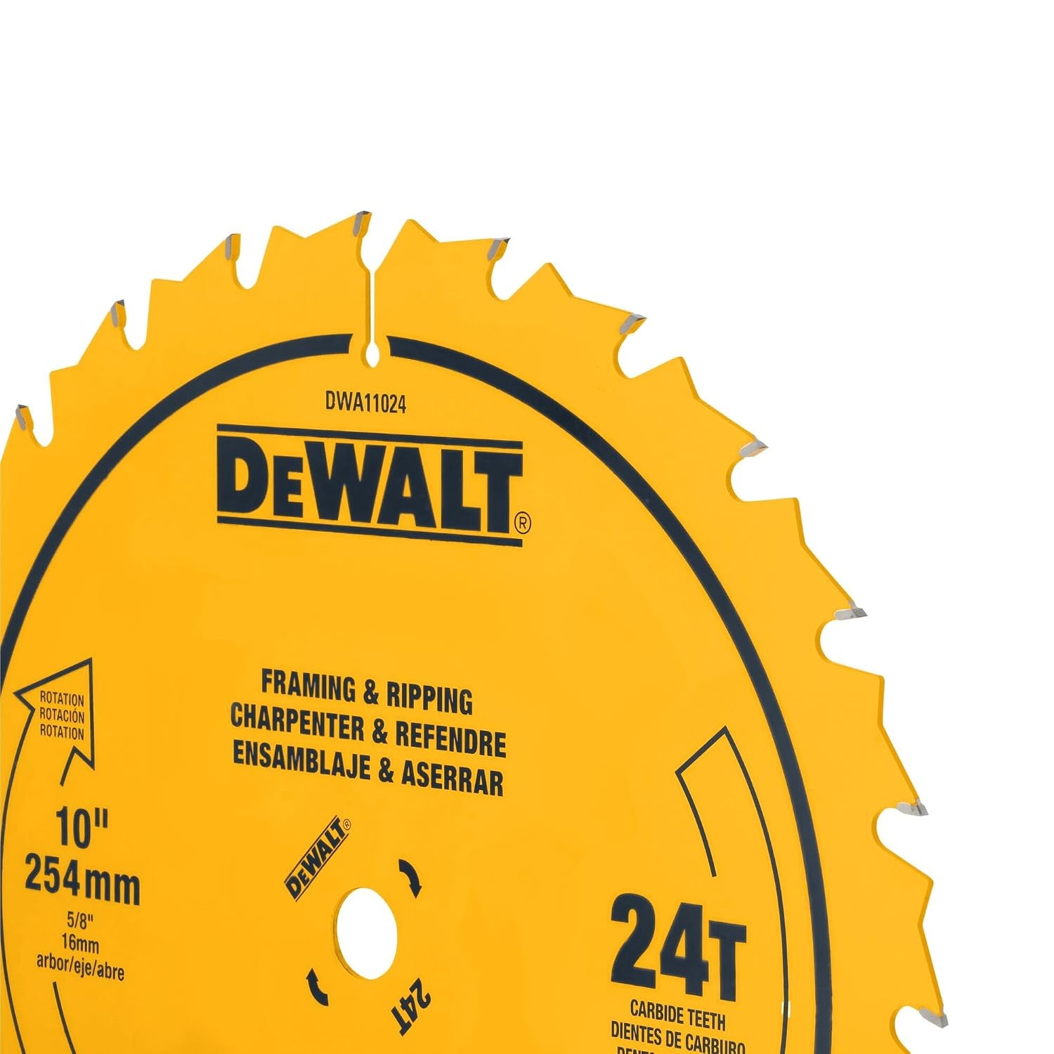 image:imageDEWALT 10 in 24 Tooth General Purpose Saw Blade Ultra Sharp Carbide Table Saw Blade DWA1102410 24 Teeth