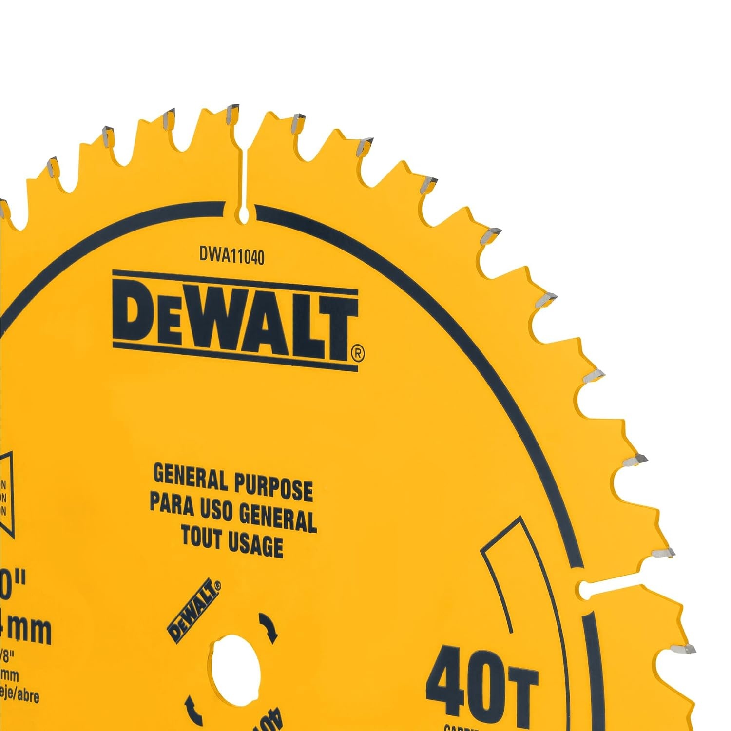 image:imageDEWALT 10 in 24 Tooth General Purpose Saw Blade Ultra Sharp Carbide Table Saw Blade DWA1102410 40 Teeth