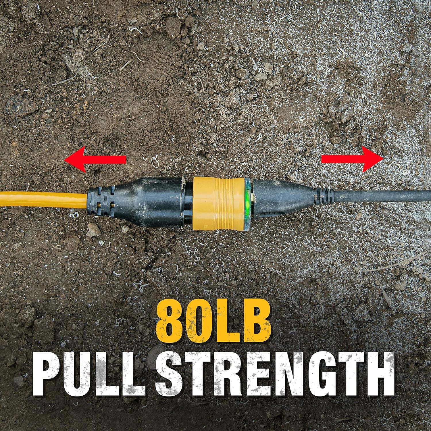image:imageDEWALT 100 Foot Extension Cord Lighted ClicktoLock 123 SJTW Heavy Duty Outdoor Weatherproof Heat amp Corrosion Resistant Industrial Strength Light Up Three Prong Outlet Plug Power Cord100