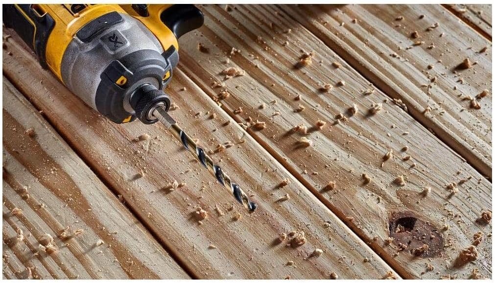 image:imageDEWALT 12 Pc Black and Gold Drill Bit Set Premium Finish Impact Driver Bit Set for Metal Plastic and Wood DWAH1182