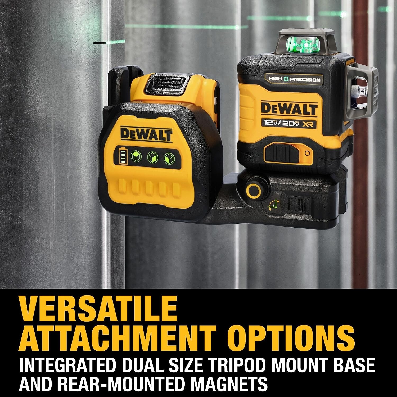 image:imageDEWALT 12V20V MAX XR Line Laser High Precision 3 X 360 Green Battery and Charger Included DCLE34033D1