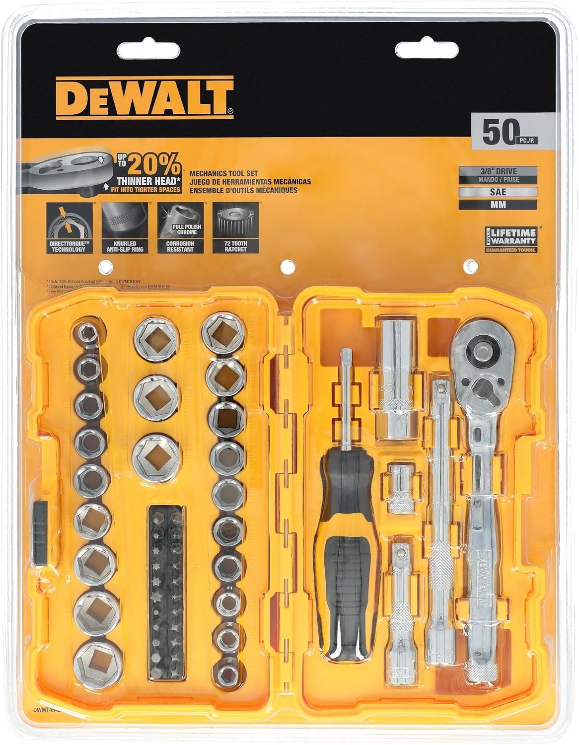 image:imageDEWALT 14 Drive 50 Pc Mechanics Tool Set DWMT45422STANDARD