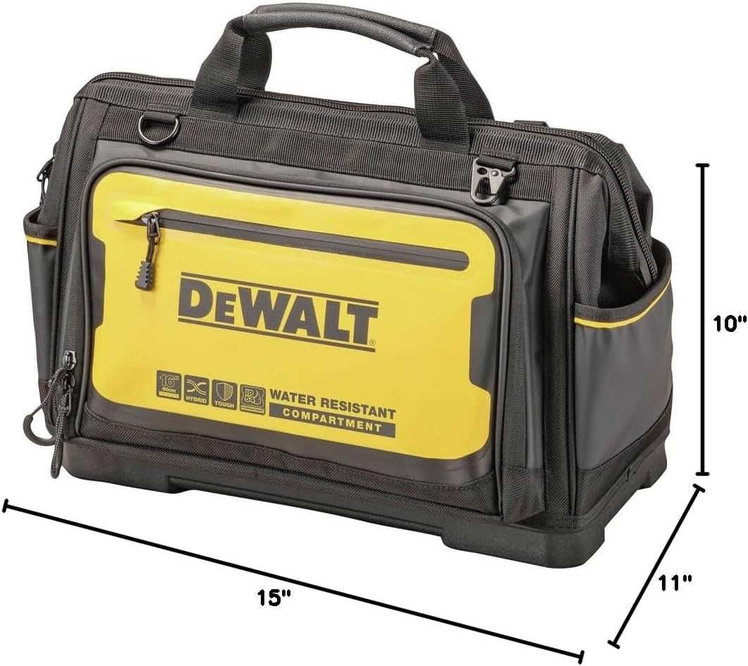 image:imageDEWALT 18 Inch Rolling Tool Storage Bag with 27 Pockets DWST56010716 Open Mouth Tool Bag