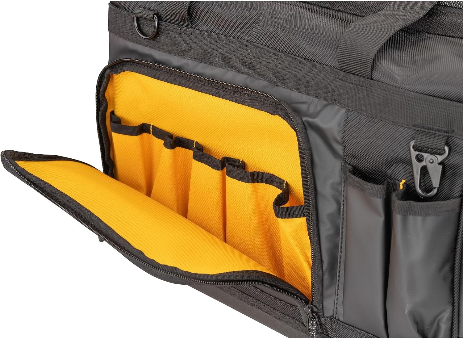image:imageDEWALT 18 Inch Rolling Tool Storage Bag with 27 Pockets DWST56010720 Open Mouth Tool Bag