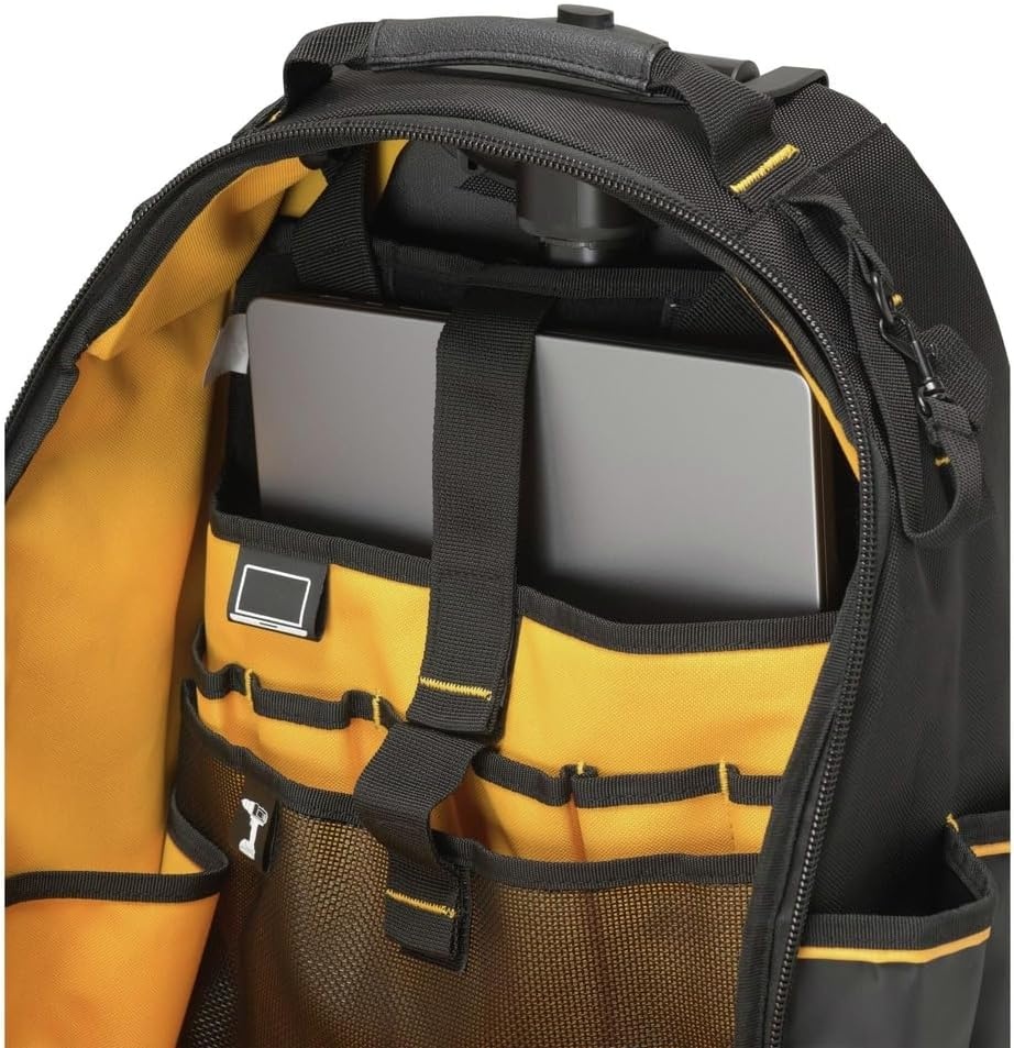 image:imageDEWALT 18 Inch Rolling Tool Storage Bag with 27 Pockets DWST560107Backpack on Wheels