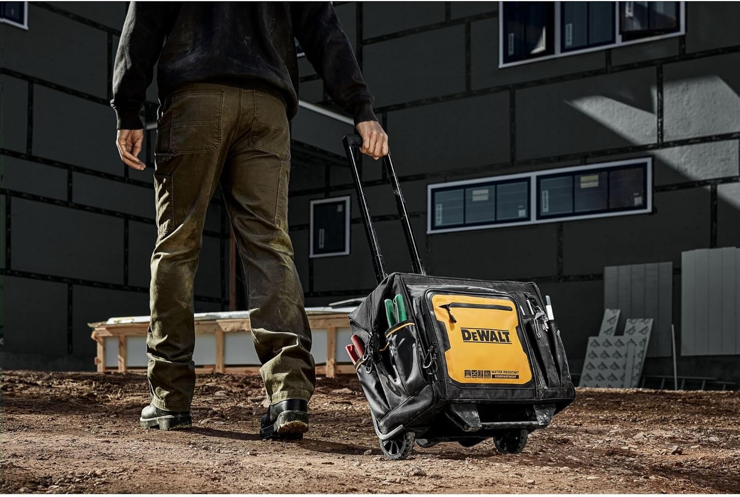 image:imageDEWALT 18 Inch Rolling Tool Storage Bag with 27 Pockets DWST560107Rolling Tool Bag