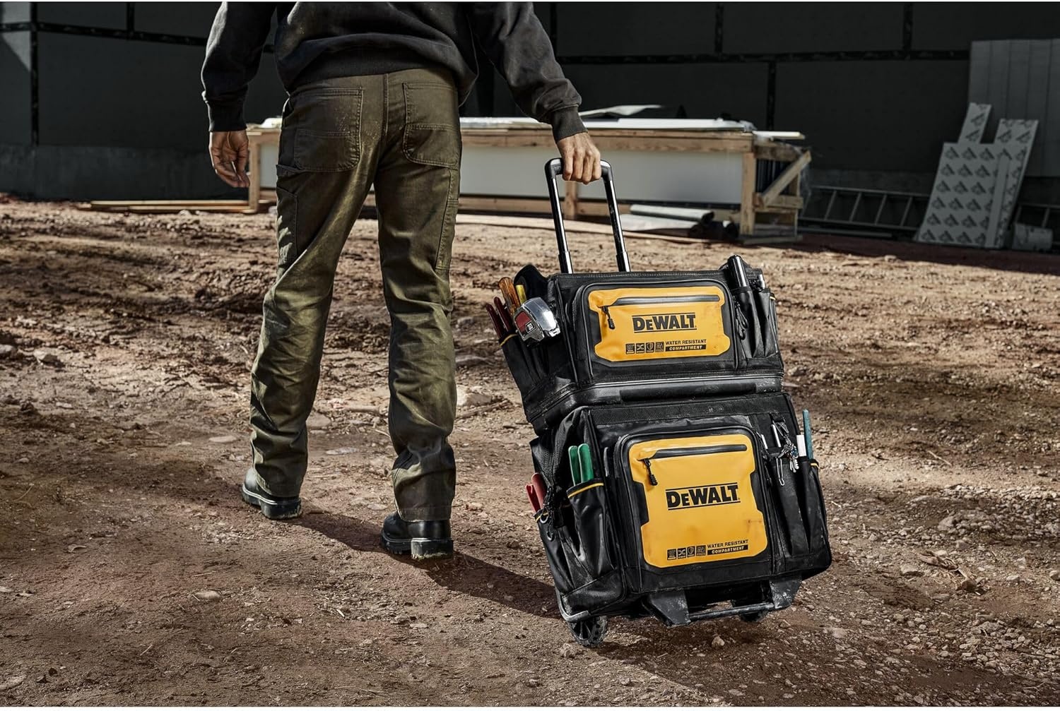 image:imageDEWALT 18 Inch Rolling Tool Storage Bag with 27 Pockets DWST560107Rolling Tool Bag