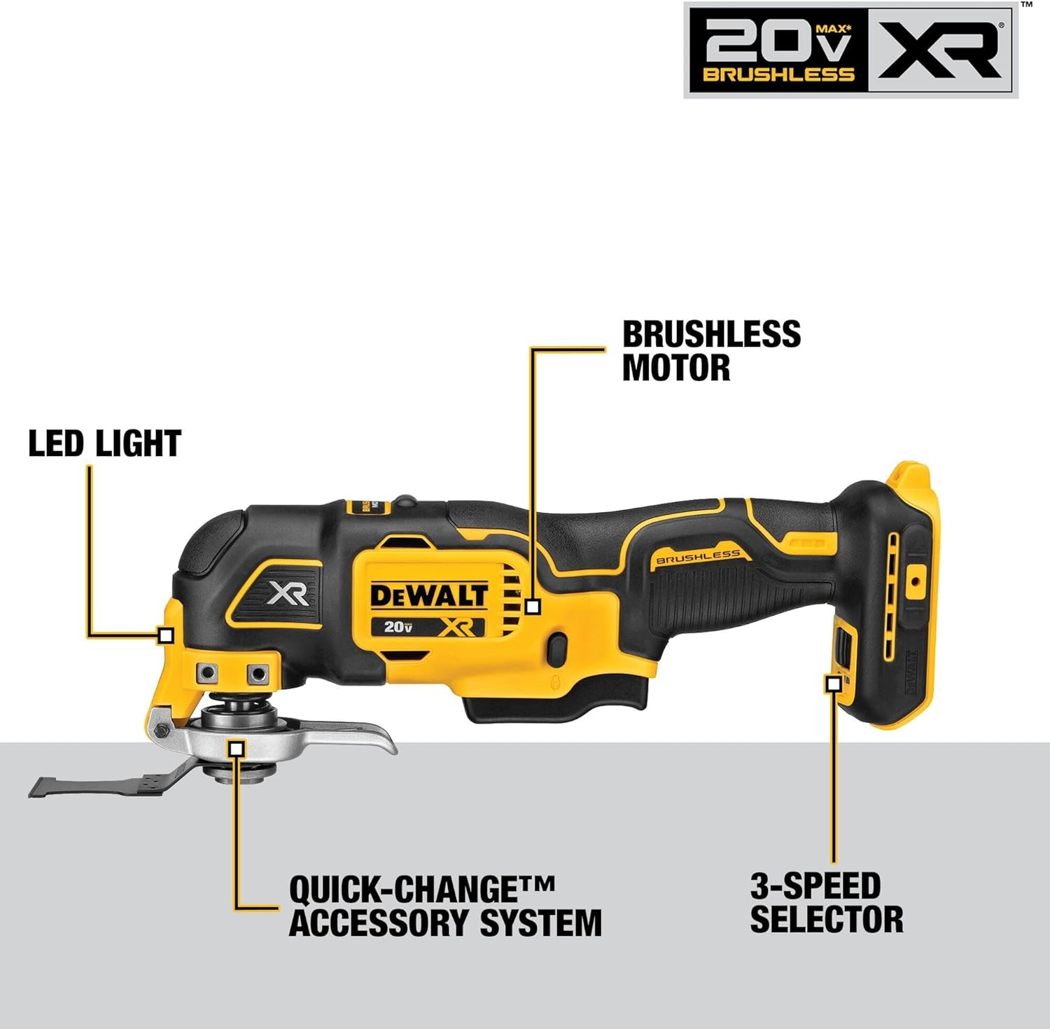 image:imageDEWALT 20V MAX 3Tool Brushless Power Tool Set Includes 12 Cordless Drill14 Impact Driver Oscillating Tool 3 Batteries and a Charger Extended Runtime Lightweight DCK360D33 Tools 3 Batteries