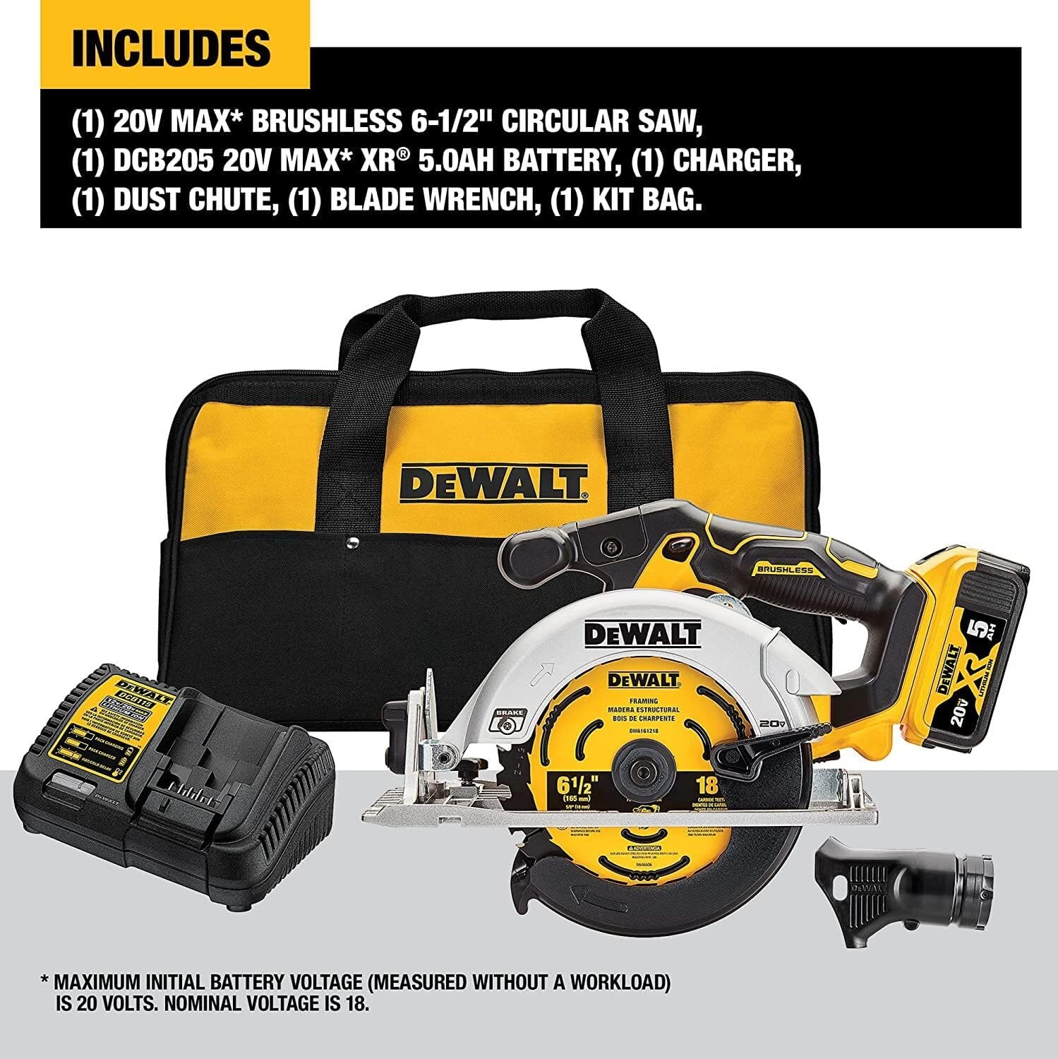 image:imageDEWALT 20V MAX 612 in Brushless Cordless Circular Saw Tool Only DCS565B612Inch