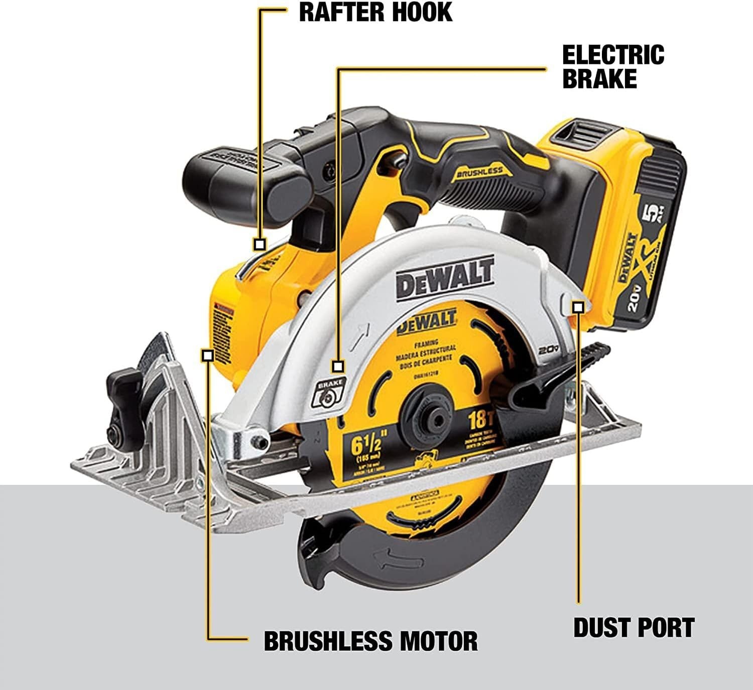 image:imageDEWALT 20V MAX 612 in Brushless Cordless Circular Saw Tool Only DCS565B612Inch