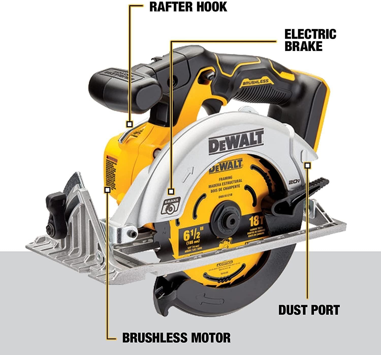 image:imageDEWALT 20V MAX 612 in Brushless Cordless Circular Saw Tool Only DCS565B612Inch