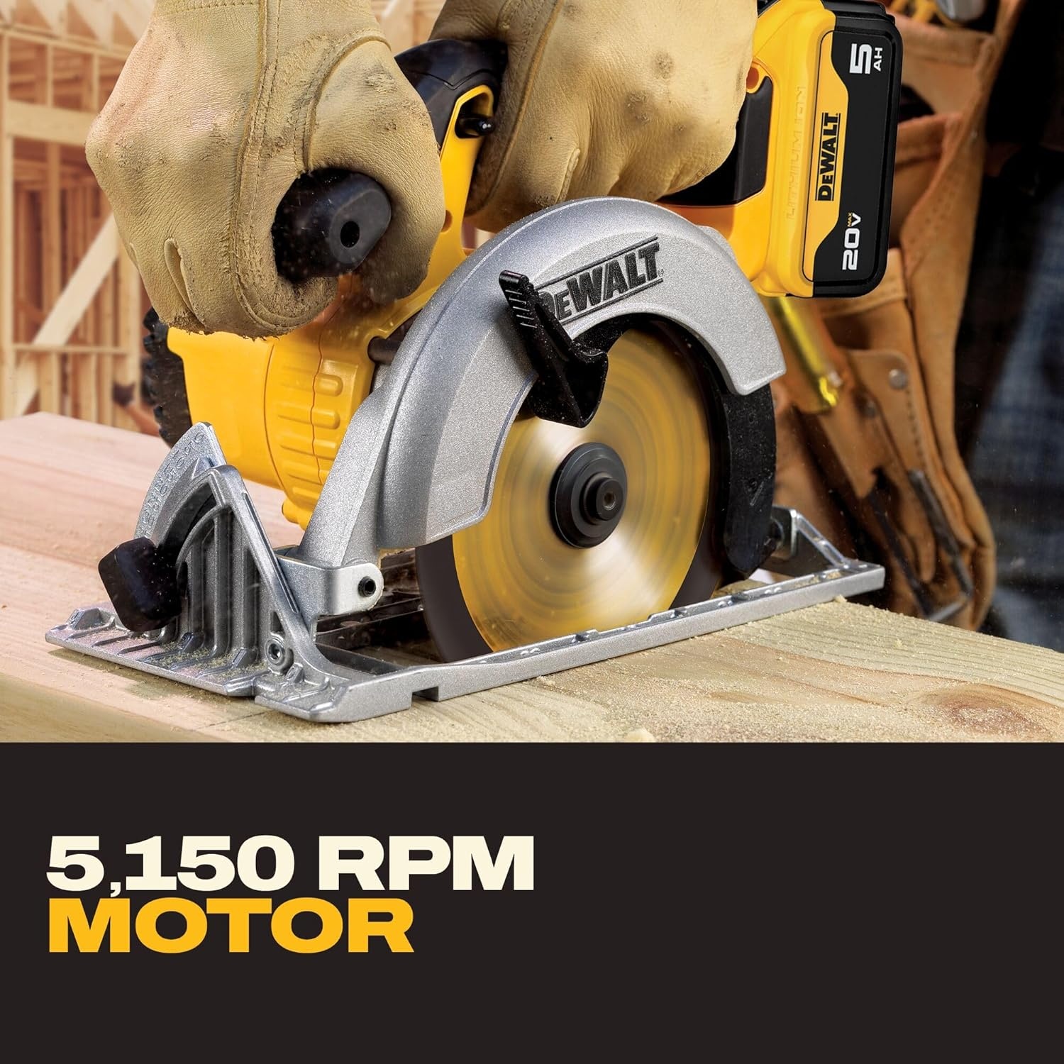 image:imageDEWALT 20V MAX 612Inch Circular Saw Kit with 50Ah Battery and Charger DCS391P1Circular Saw Kit Only