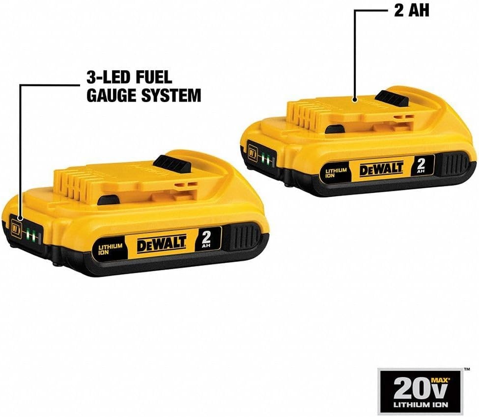 image:imageDEWALT 20V MAX Battery Compact 20Ah Double Pack DCB203220 Ah Double Pack