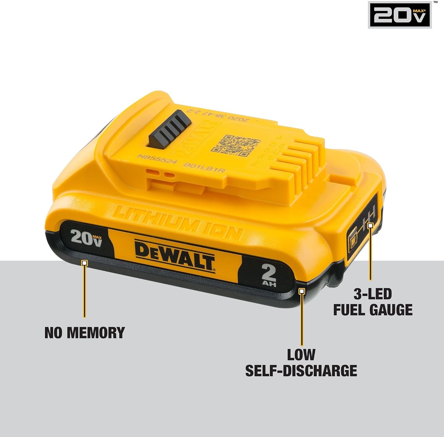 image:imageDEWALT 20V MAX Battery Compact 20Ah Double Pack DCB203220 Ah Double Pack