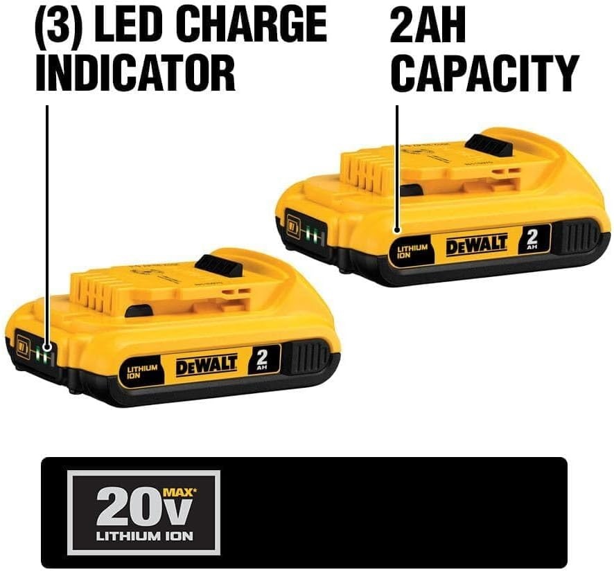 image:imageDEWALT 20V MAX Battery Compact 20Ah Double Pack DCB203220 Ah Double Pack