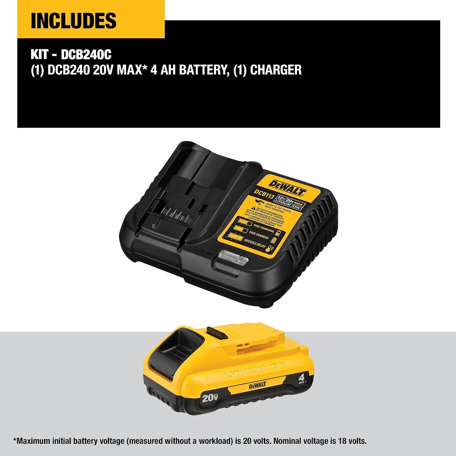image:imageDEWALT 20V MAX Battery Compact Starter Kit 40Ah DCB240C