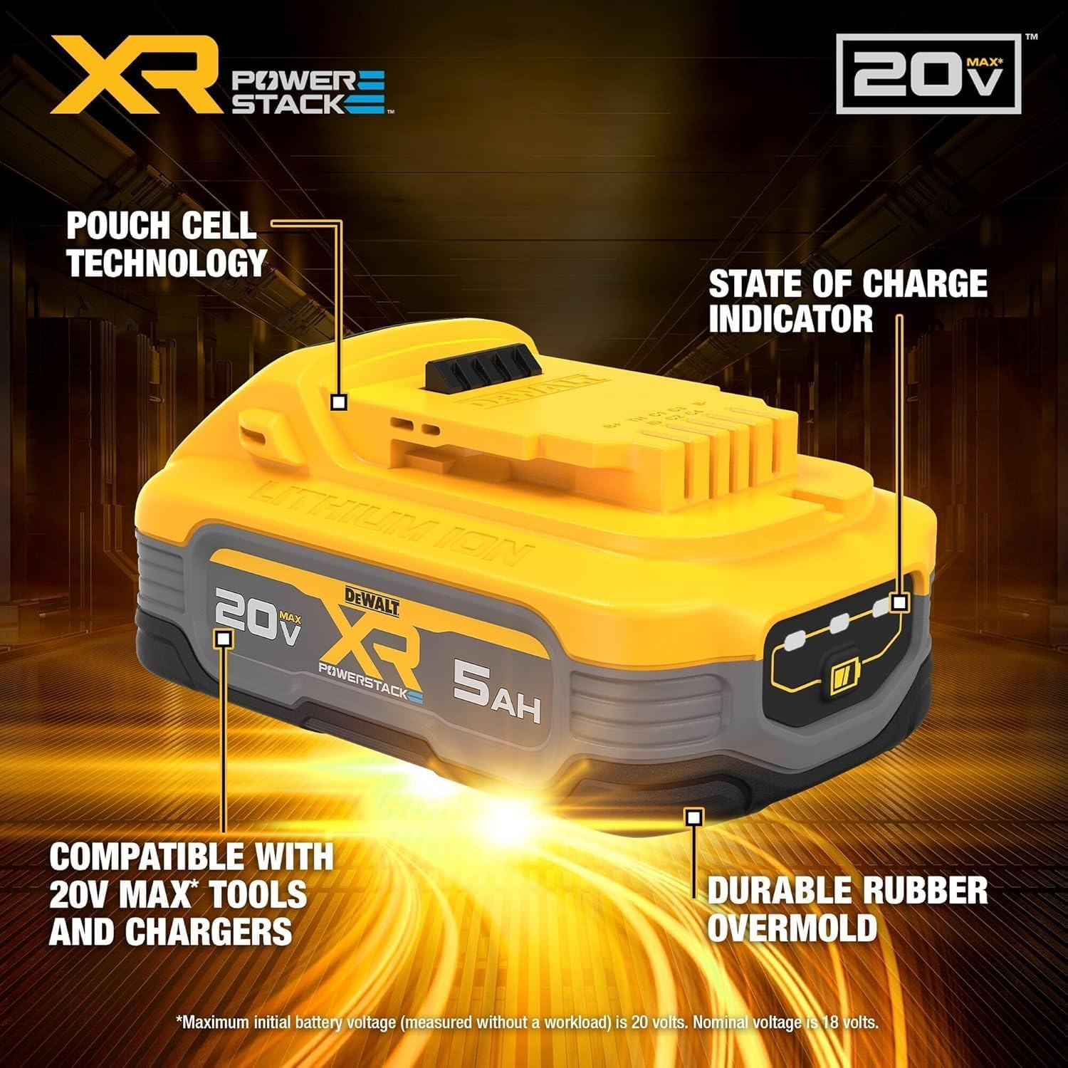 image:imageDEWALT 20V MAX Battery Lithium Ion 50Ah DCB2051 Count Pack of 1
