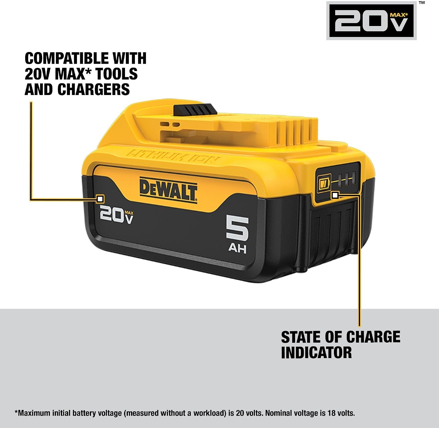 image:imageDEWALT 20V MAX Battery Lithium Ion 50Ah DCB205Large
