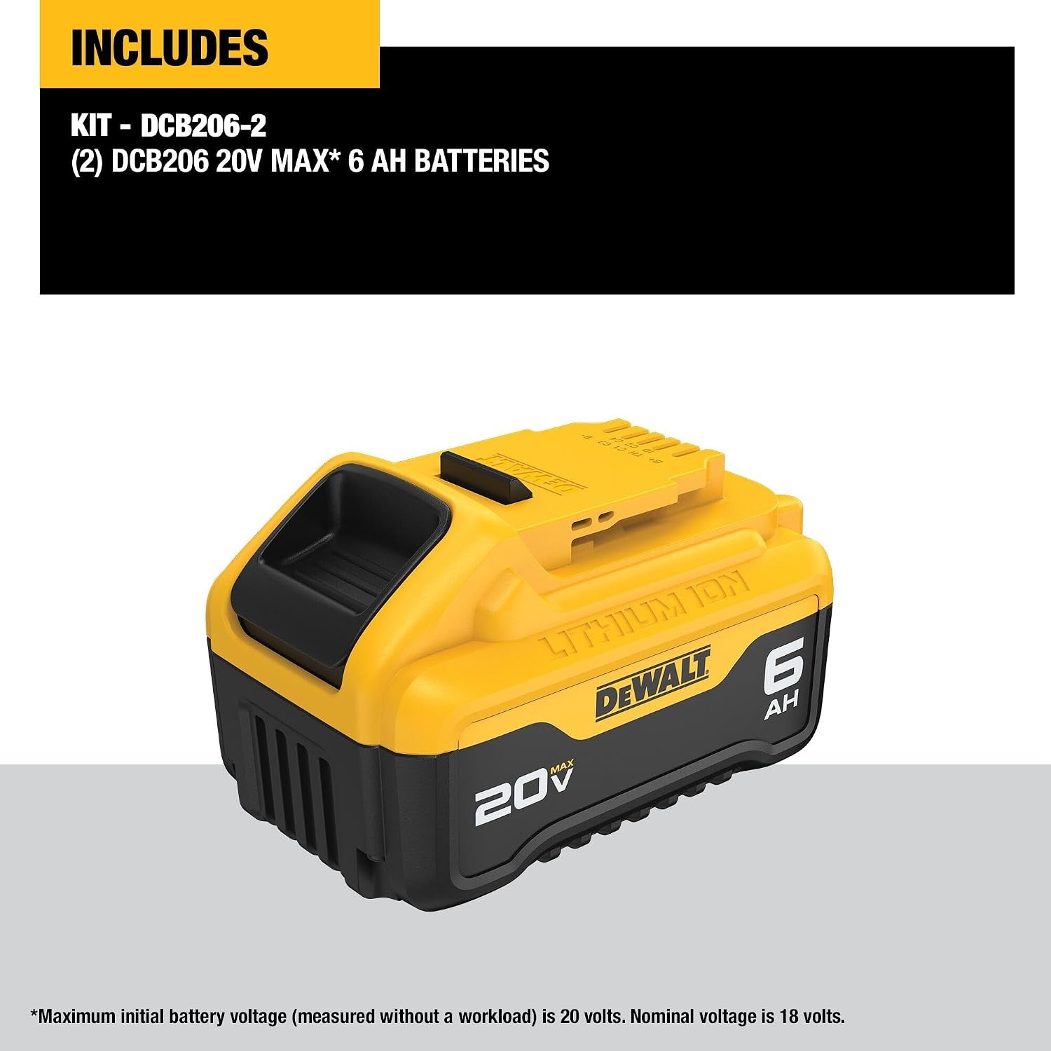 image:imageDEWALT 20V MAX Battery Premium 60Ah Double Pack DCB206220V MAX 6 Ah