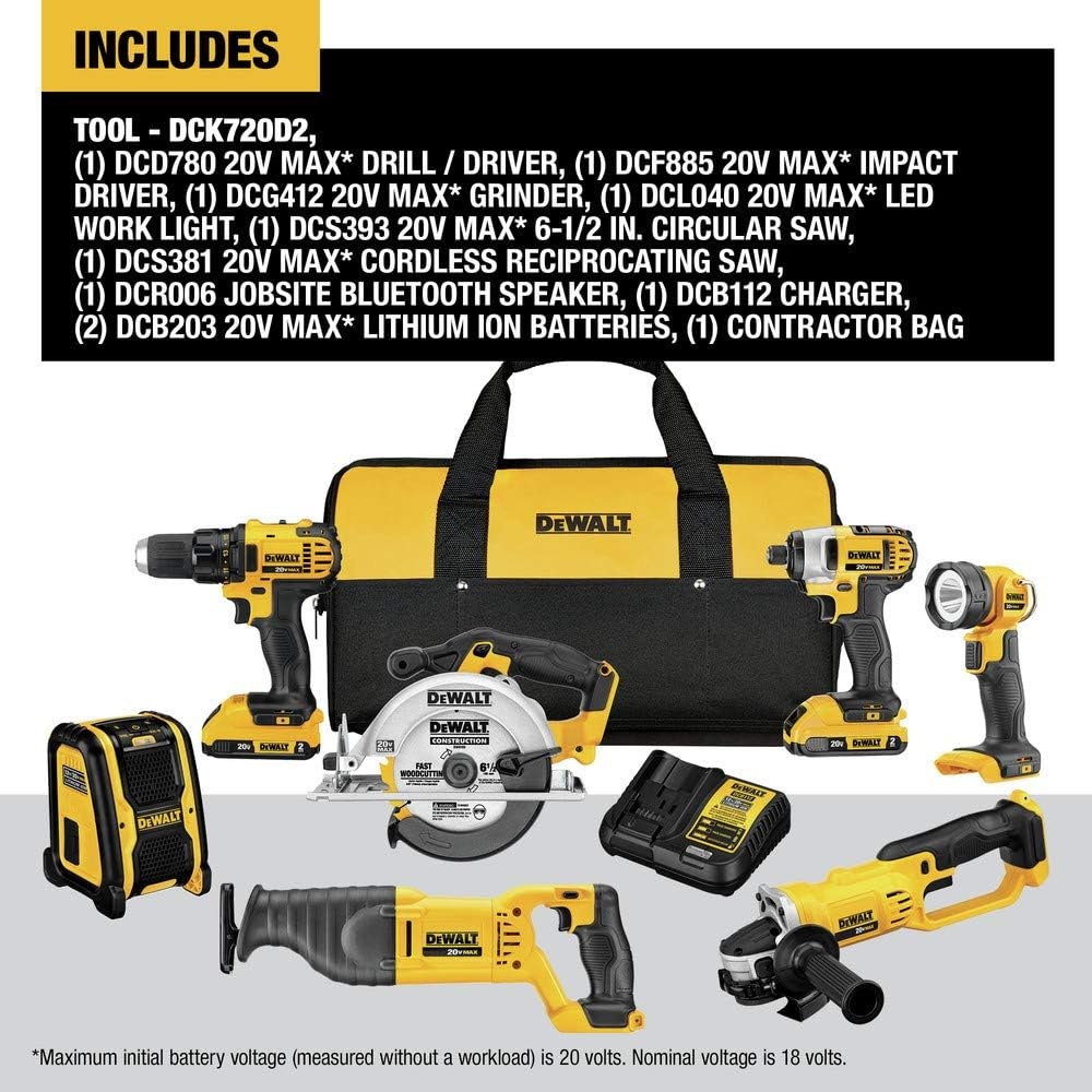 image:imageDEWALT 20V MAX Combo Kit Compact 7Tool DCK720D27Tool Combo Kit Only