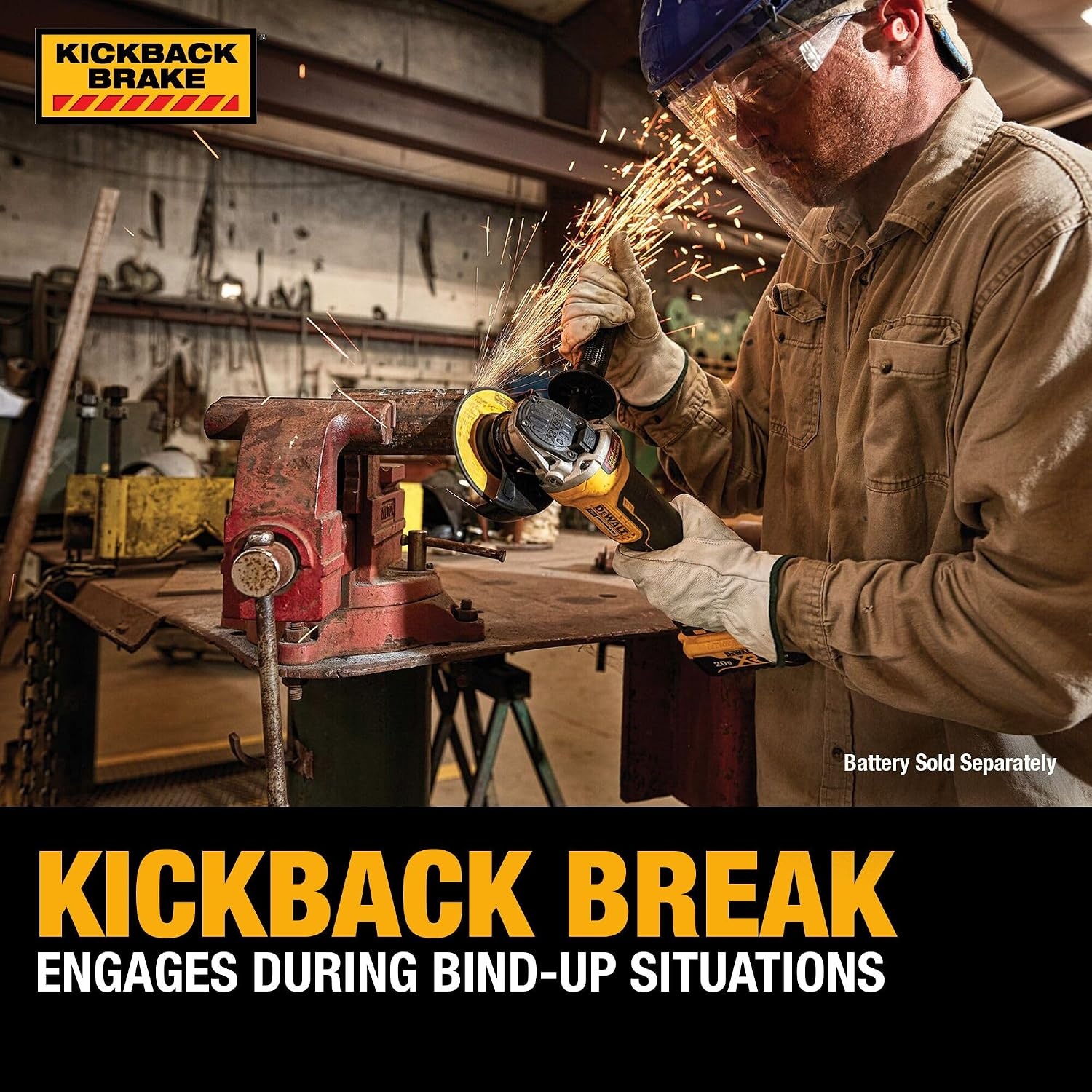 image:imageDEWALT 20V MAX Cordless 4 12 Inch PaddleSwitch Grinder Bare Tool Only DCG408BOne Size
