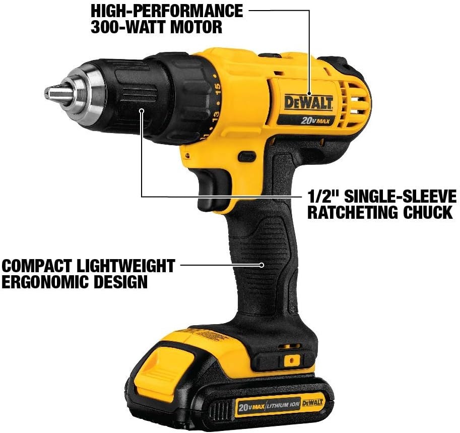 image:imageDEWALT 20V MAX Cordless Drill Driver and Oscillating MultiTool Combo Kit with 2 x 2 Ah Batteries and Charger Blade and Workbag DCK251D24 Tool Combo Kit