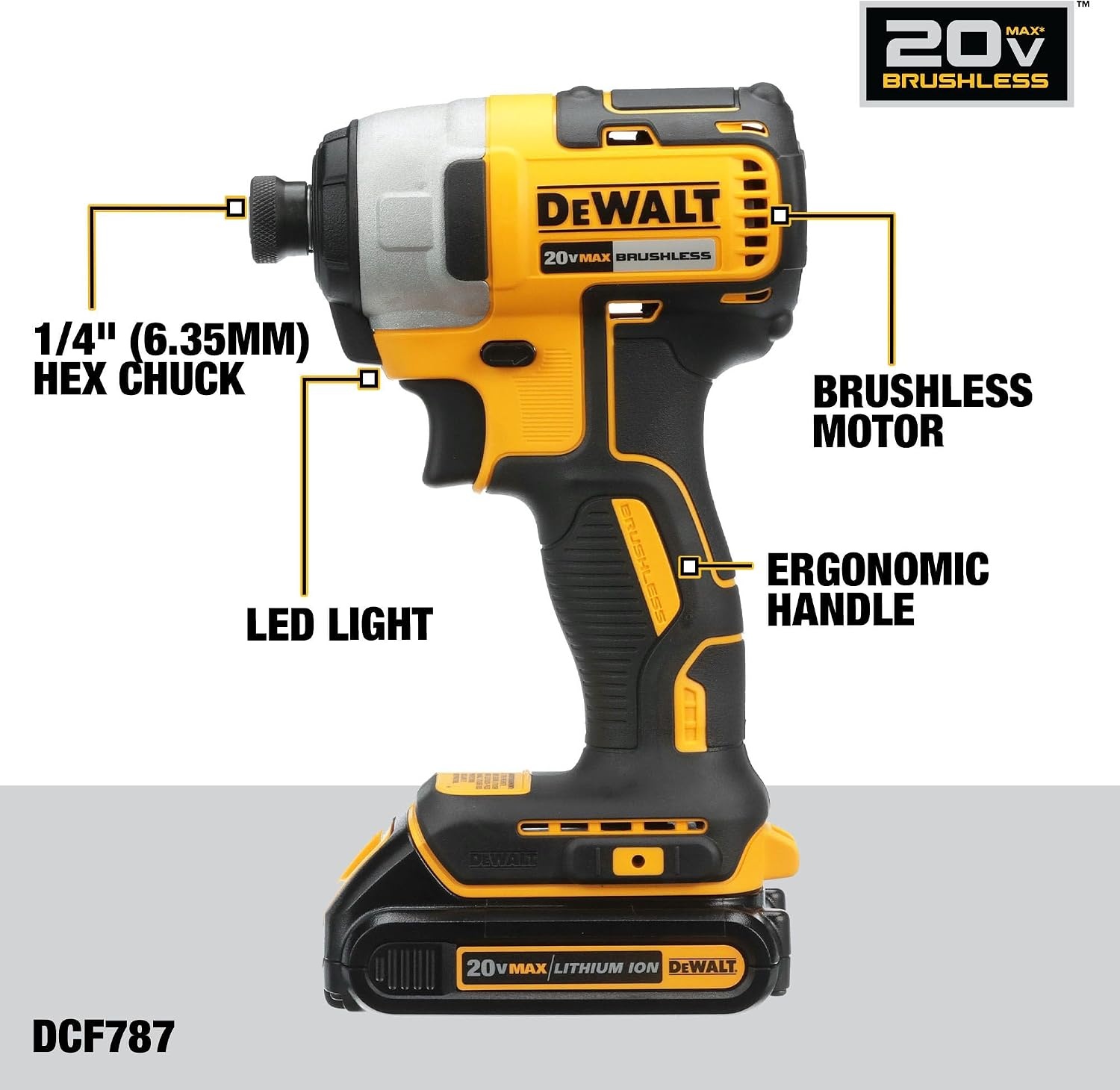 image:imageDEWALT 20V MAX Cordless Drill and Impact Driver Power Drill Brushless 2Tool Power Tool Combo Kit Includes 2 Batteries Charger and Bag DCK277D2