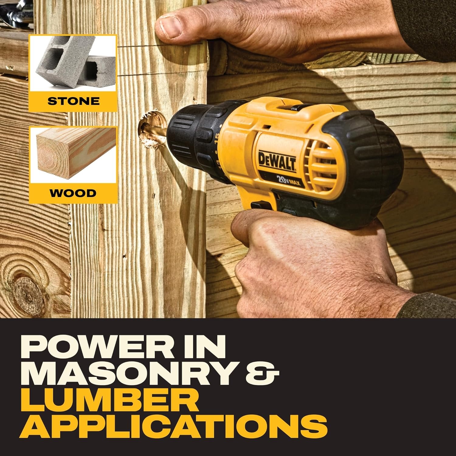 image:imageDEWALT 20V MAX Cordless Drill and Impact Driver Power Tool Combo Kit Includes 2 Batteries Charger and Bag DCK240C2