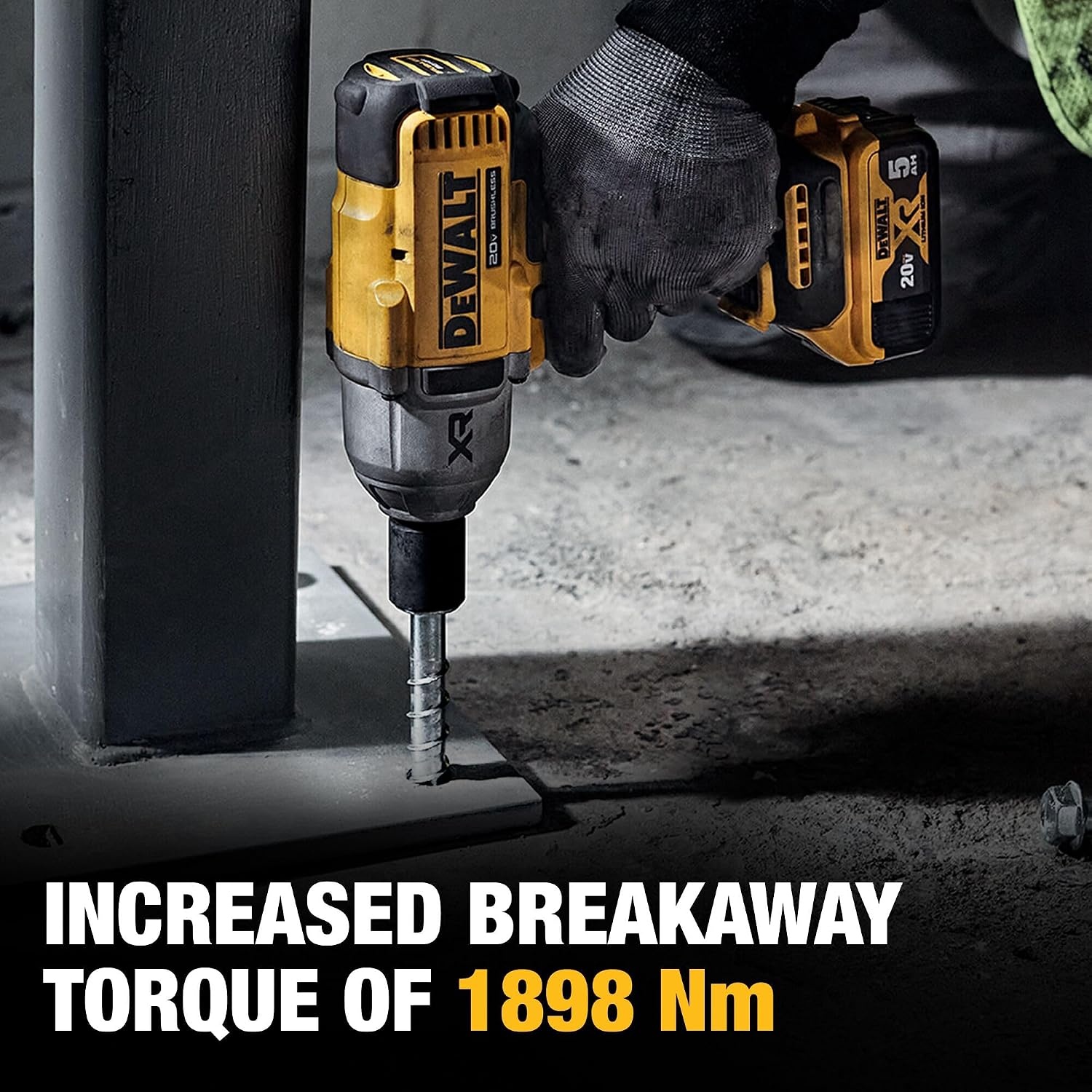 image:imageDEWALT 20V MAX Cordless Impact Wrench with Hog Ring Anvil Brushless High Torque 12 Impact Gun 4Mode Speed Includes Battery Charger and Kit Bag DCF900P1Impact Wrench Kit