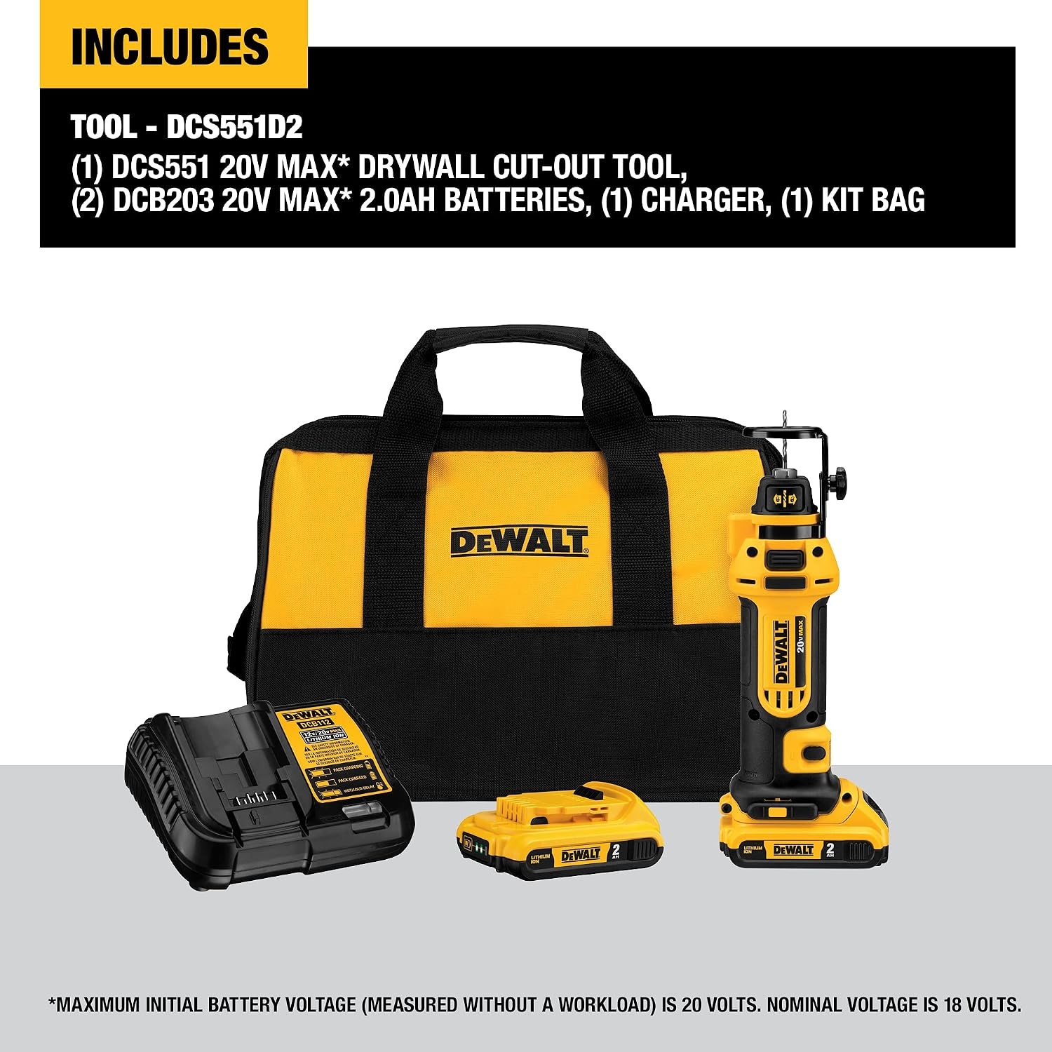 image:imageDEWALT 20V MAX Drywall CutOut Tool Kit DCS551D2CutOut Tool Kit Only