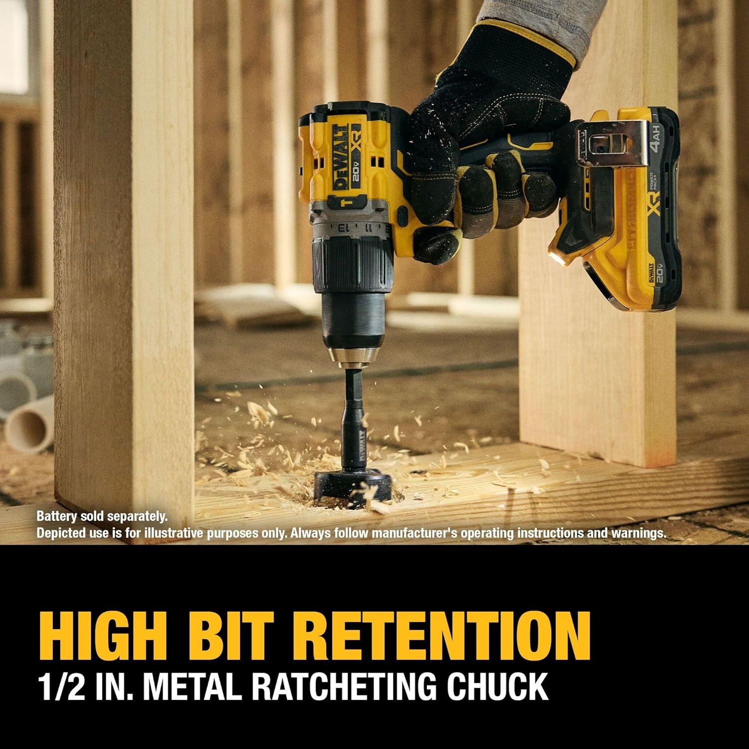 image:imageDEWALT 20V MAX Hammer Drill 12 Cordless and Brushless Compact with 2Speed Setting Bare Tool Only DCD805B Special Feature Variable Speed20V MAX XR