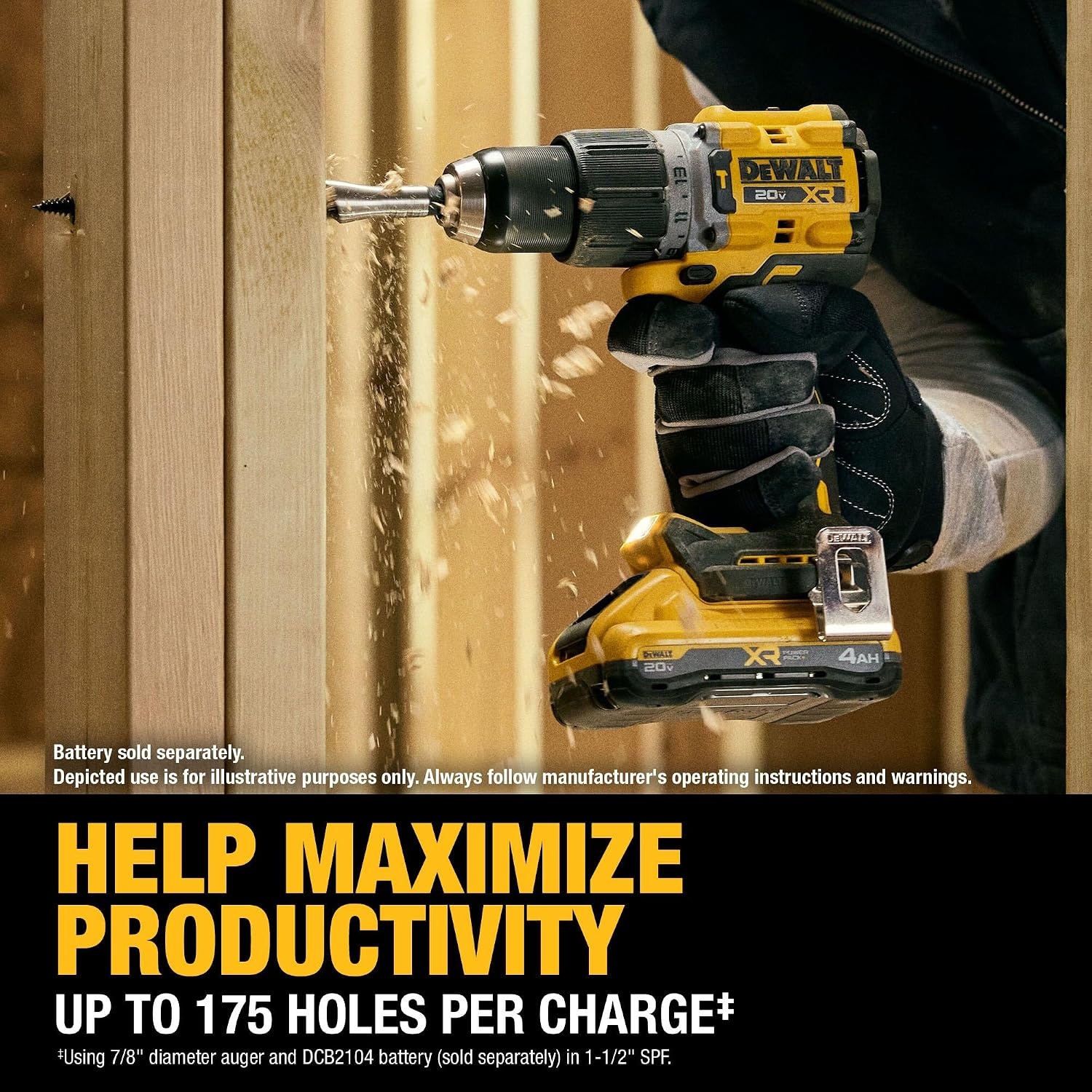 image:imageDEWALT 20V MAX Hammer Drill 12 Cordless and Brushless Compact with 2Speed Setting Bare Tool Only DCD805B Special Feature Variable Speed20V MAX XR