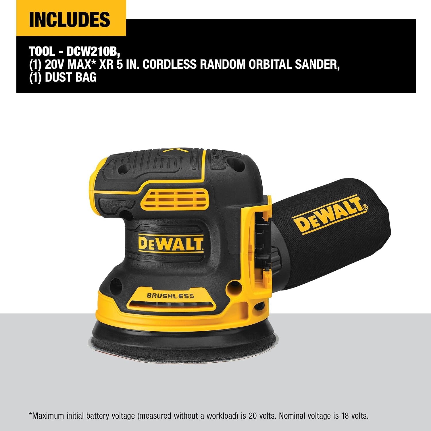 image:imageDEWALT 20V MAX Orbital Sander Tool Only DCW210BTool Only