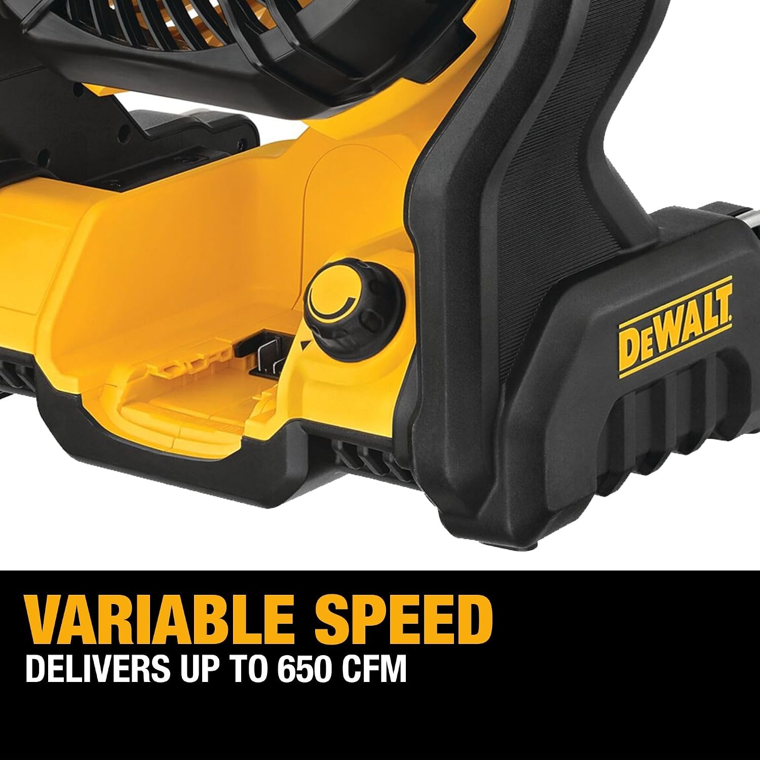image:imageDEWALT 20V MAX Portable Fan Battery Powered Rechargeable Cordless Shop Fan Up to 45 Hrs Runtime Variable Speed 650 CFM Tool Only DCE512BJobsite Fan NEW