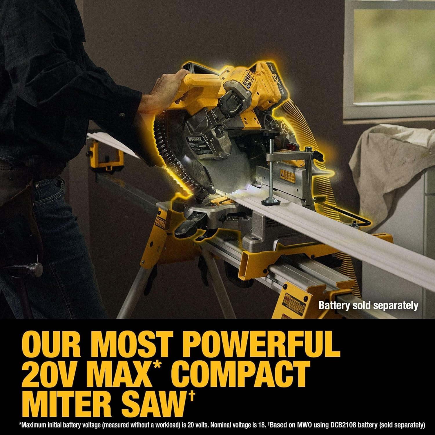 image:imageDEWALT 20V MAX XR 10 in Double Bevel Fixed Miter Saw Tool Only DCS714B20V 10IN Miter Saw Cordless