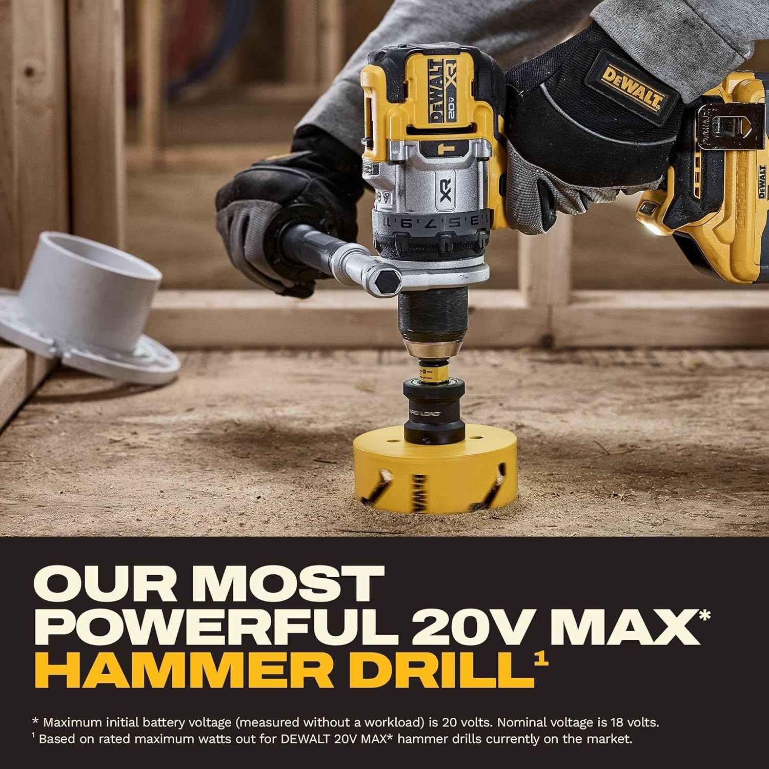 image:imageDEWALT 20V MAX XR 12 Inch Brushless Cordless Hammer Drill Kit with 8AH Battery and Charger 3 Speed DCD1007WW1Hammer Drill Kit