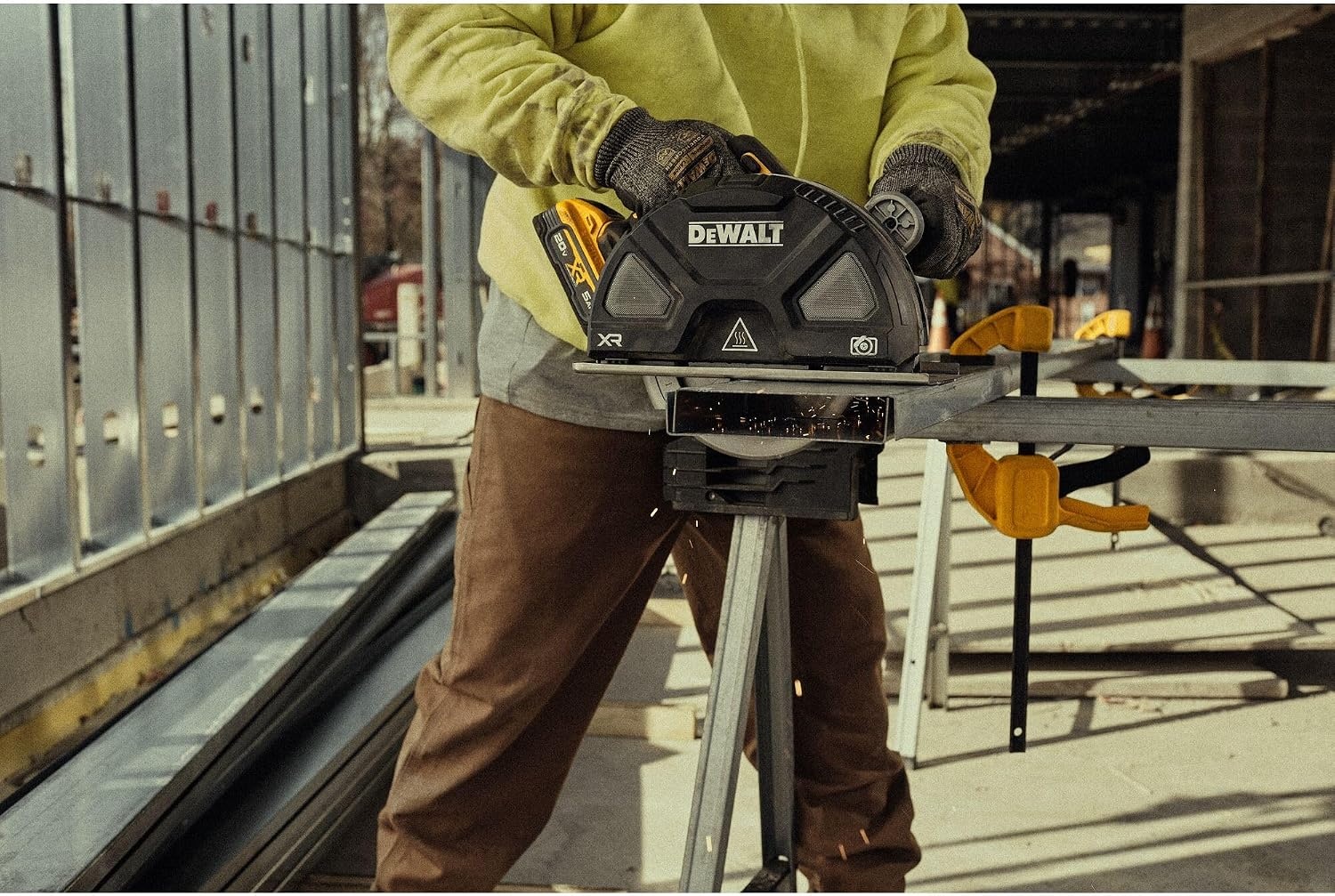 image:imageDEWALT 20V MAX XR 714 Inch Metal Cutting Circular Saw Kit with Circular Saw Blade Battery and Charger Included DCS383H120V MAX XR Tool Kit