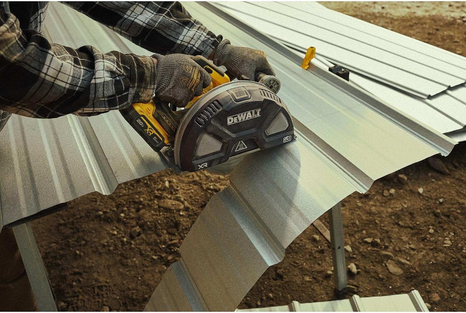image:imageDEWALT 20V MAX XR 714 Inch Metal Cutting Circular Saw Kit with Circular Saw Blade Battery and Charger Included DCS383H120V MAX XR Tool Kit