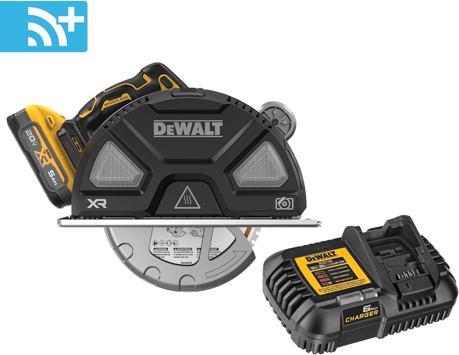 image:imageDEWALT 20V MAX XR 714 Inch Metal Cutting Circular Saw Kit with Circular Saw Blade Battery and Charger Included DCS383H120V MAX XR Tool Kit