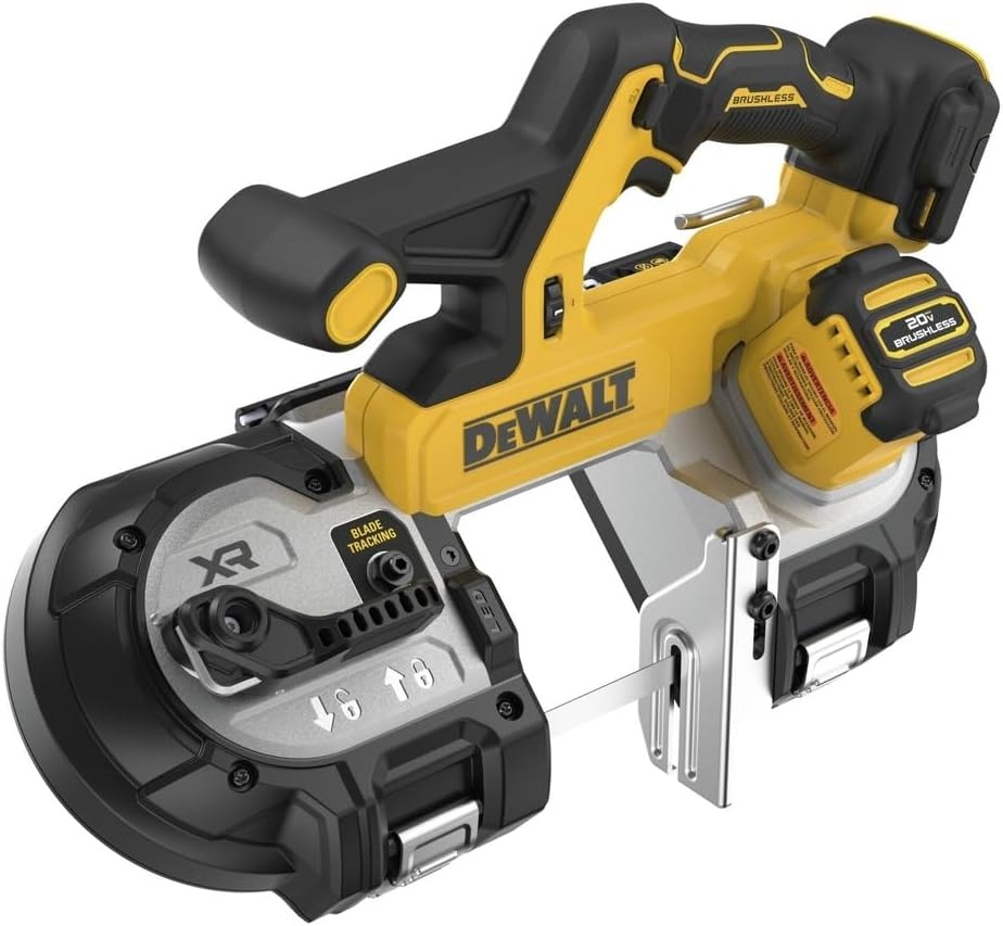image:imageDEWALT 20V MAX XR Bandsaw Brushless Motor Portable and Cordless 338 Inch Cut Capacity 5Ah Battery and Charger Included DCS378P1Bare Tool Only
