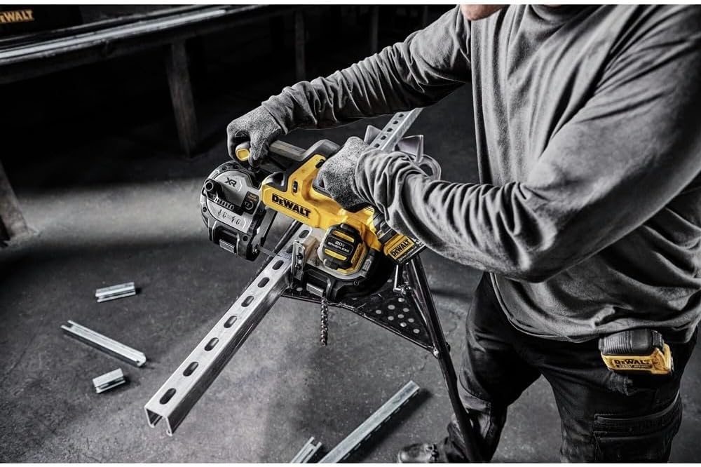 image:imageDEWALT 20V MAX XR Bandsaw Brushless Motor Portable and Cordless 338 Inch Cut Capacity 5Ah Battery and Charger Included DCS378P1Bare Tool Only