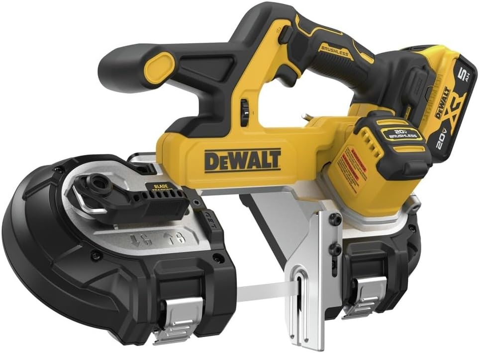 image:imageDEWALT 20V MAX XR Bandsaw Brushless Motor Portable and Cordless 338 Inch Cut Capacity 5Ah Battery and Charger Included DCS378P1Kit with Battery