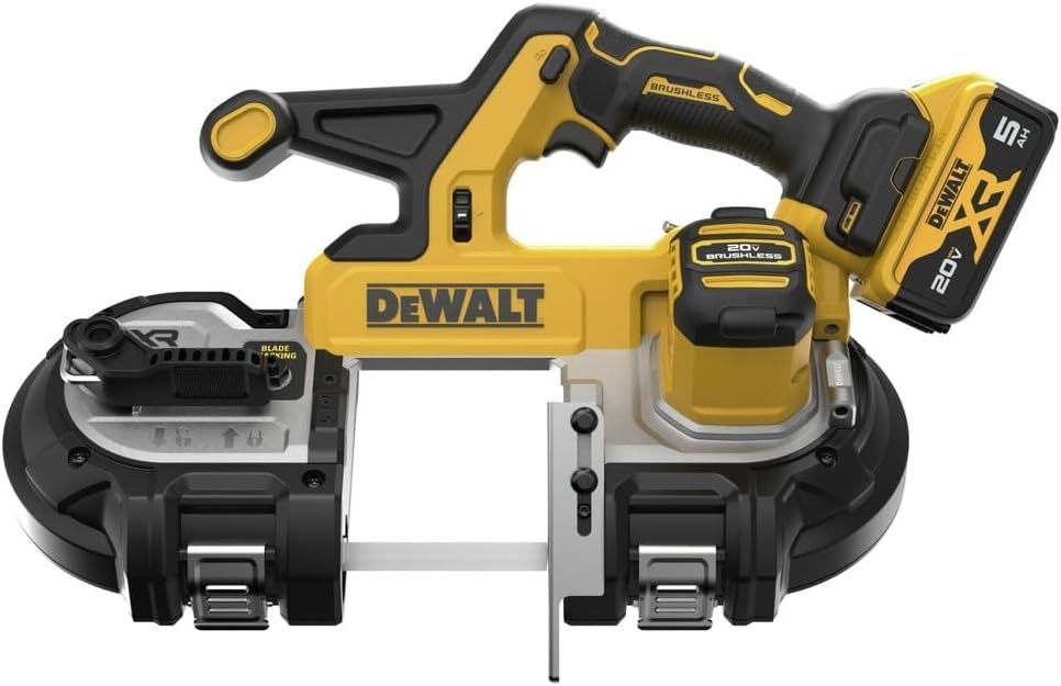 image:imageDEWALT 20V MAX XR Bandsaw Brushless Motor Portable and Cordless 338 Inch Cut Capacity 5Ah Battery and Charger Included DCS378P1Kit with Battery