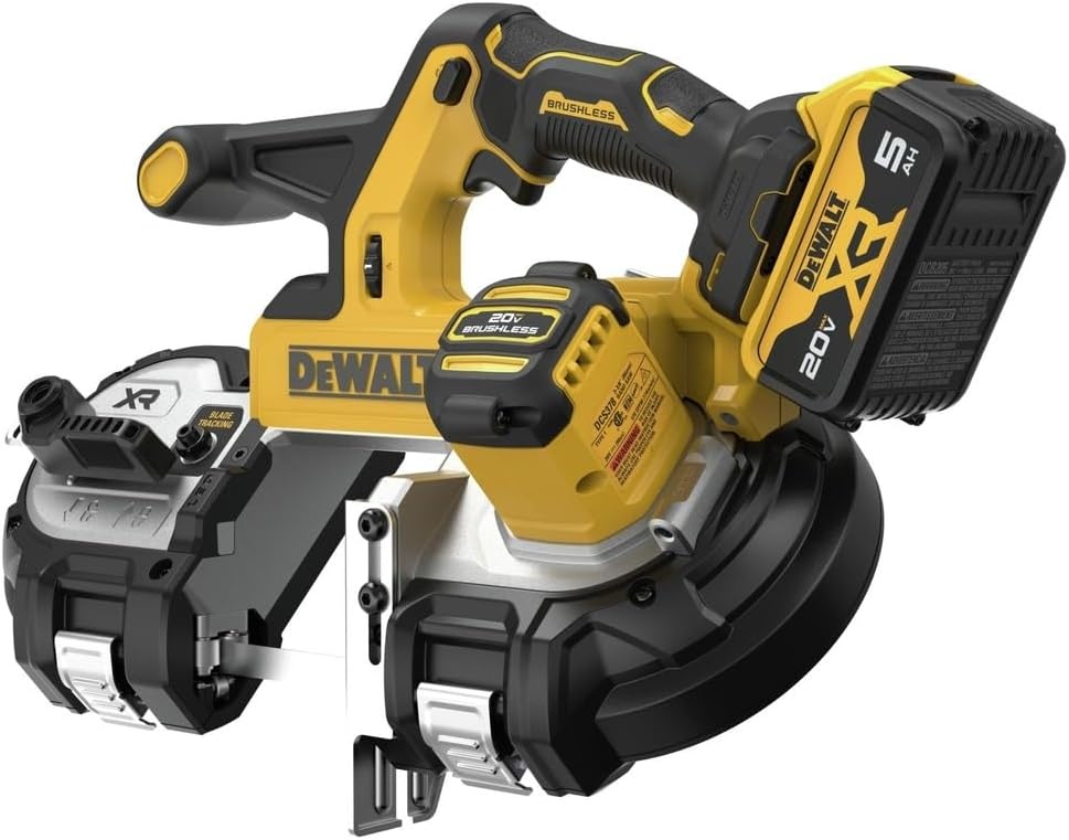 image:imageDEWALT 20V MAX XR Bandsaw Brushless Motor Portable and Cordless 338 Inch Cut Capacity 5Ah Battery and Charger Included DCS378P1Kit with Battery