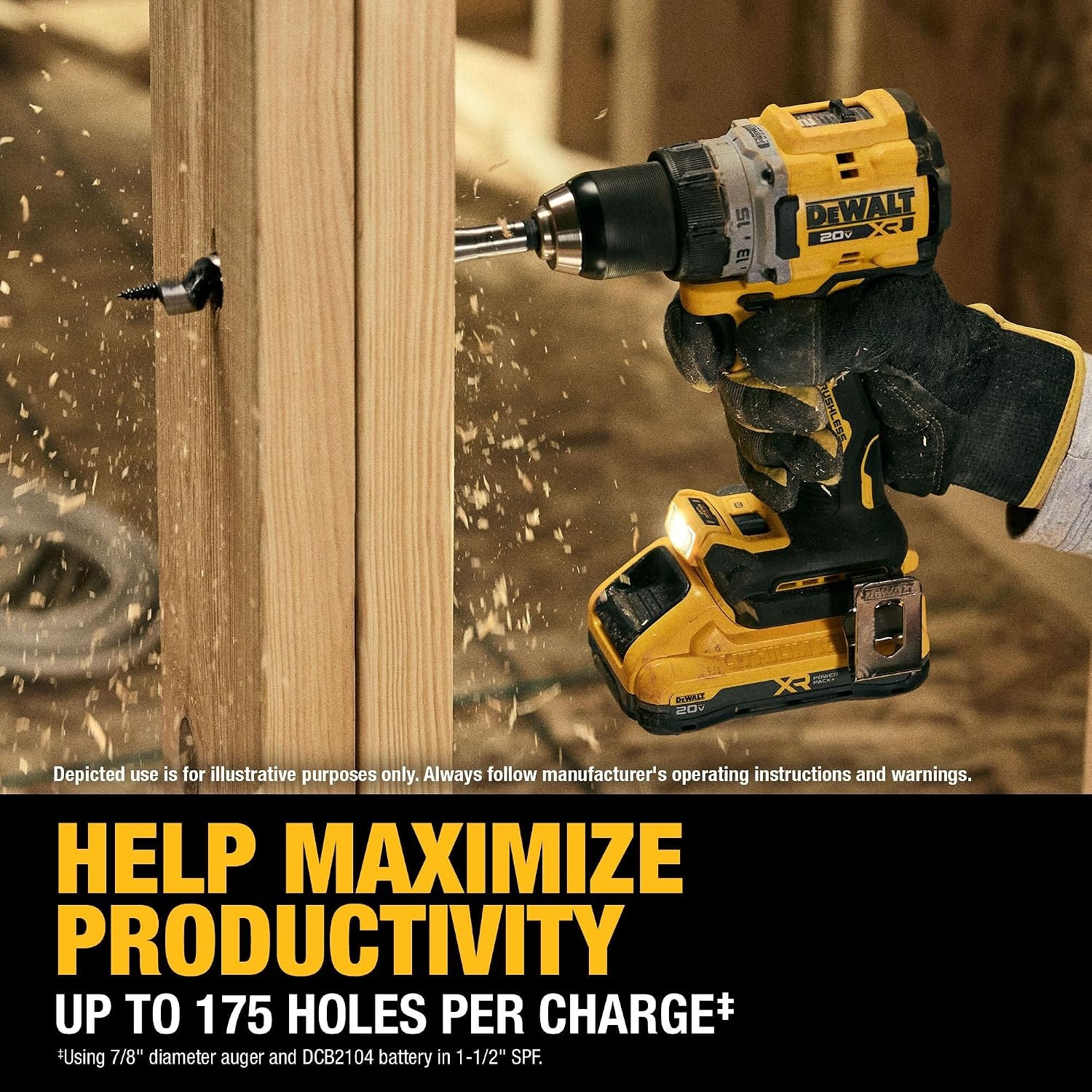 image:imageDEWALT 20V MAX XR Brushless Cordless 12 in Drill Driver Kit With DEWALT POWERPACK Batteries and Charger DCD801QQ2