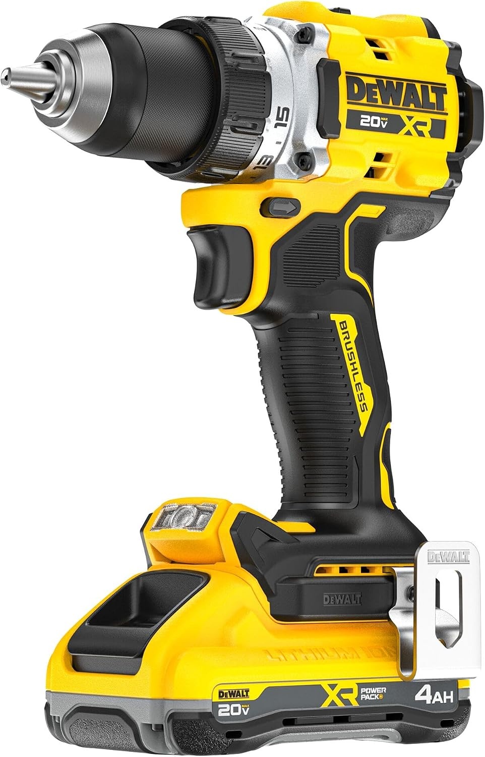 image:imageDEWALT 20V MAX XR Brushless Cordless 12 in Drill Driver Kit With DEWALT POWERPACK Batteries and Charger DCD801QQ2