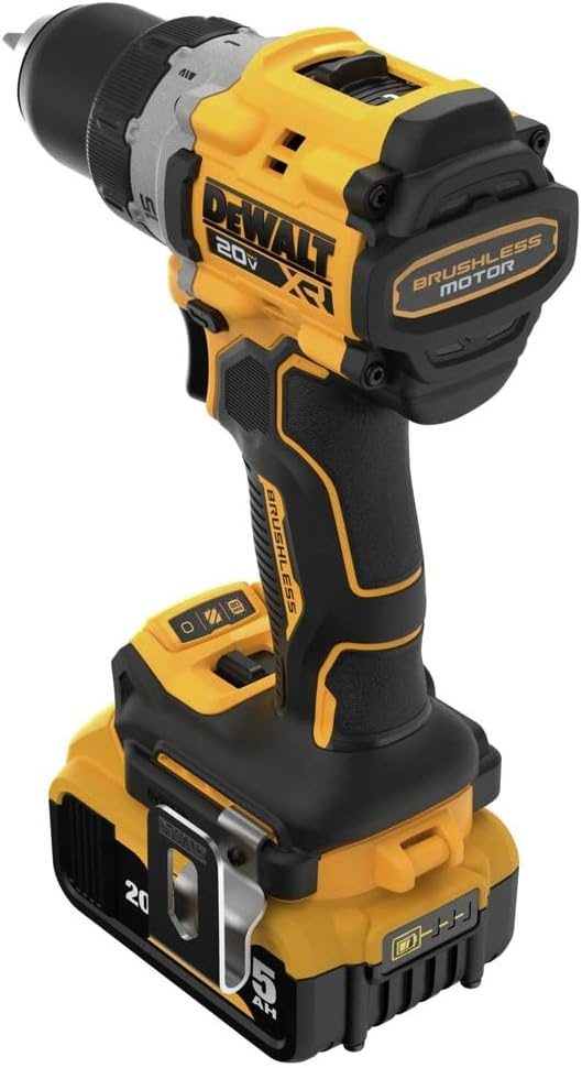 image:imageDEWALT 20V MAX XR Brushless Cordless 12 in DrillDriver Kit DCD800P1 Yellow Includes DCB205 20V 5ah Battery and DCB112 Charger 12 In Metal Chuck 065002 000 Rpm Compact 637 in 70Lumen LED