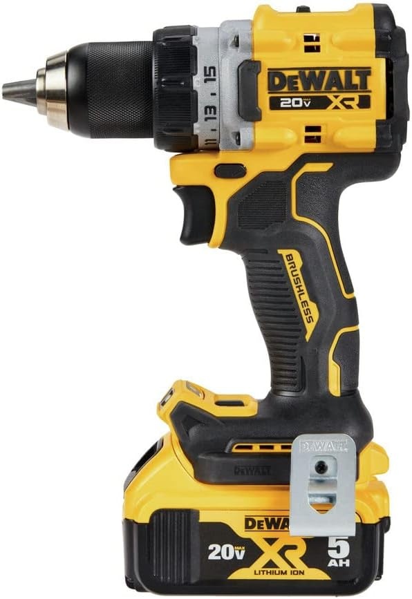 image:imageDEWALT 20V MAX XR Brushless Cordless 12 in DrillDriver Kit DCD800P1 Yellow Includes DCB205 20V 5ah Battery and DCB112 Charger 12 In Metal Chuck 065002 000 Rpm Compact 637 in 70Lumen LED