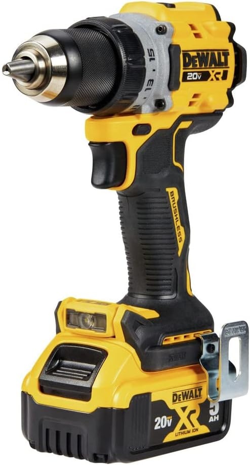 image:imageDEWALT 20V MAX XR Brushless Cordless 12 in DrillDriver Kit DCD800P1 Yellow Includes DCB205 20V 5ah Battery and DCB112 Charger 12 In Metal Chuck 065002 000 Rpm Compact 637 in 70Lumen LED