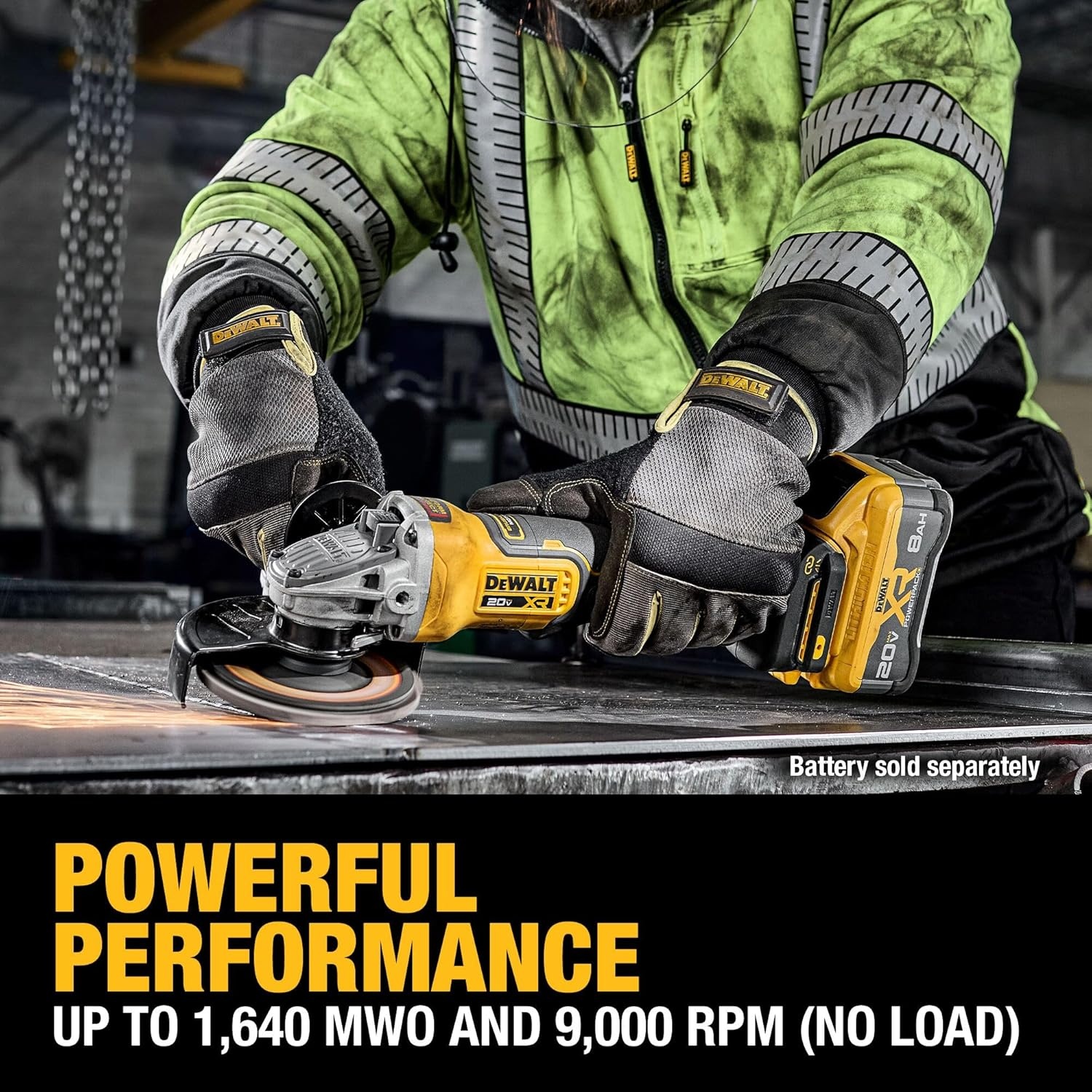 image:imageDEWALT 20V MAX XR Brushless Cordless Angle Grinder 412 in 5 in Variable Speed AntiRotation Paddle Switch Tool Only DCG410VSB
